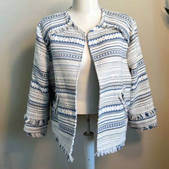 Greylin Jackets & Blazers - Greylin Bea Textured Striped Jacket L